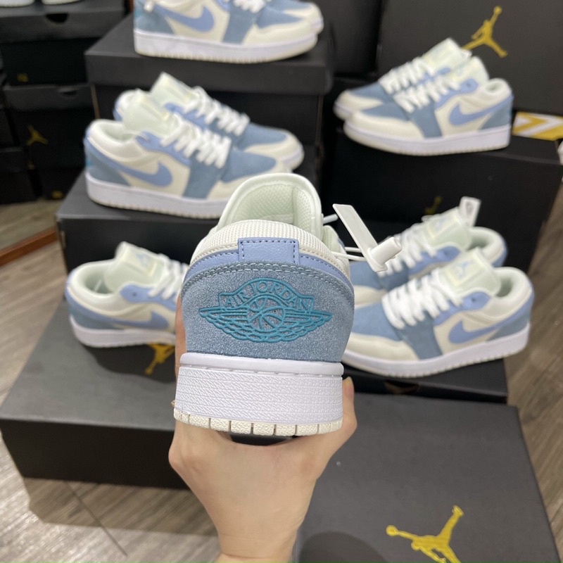 Full bill box+quà tặng🎁Giày thể thao_Jd paris xanh nỉ trắng nam nữ