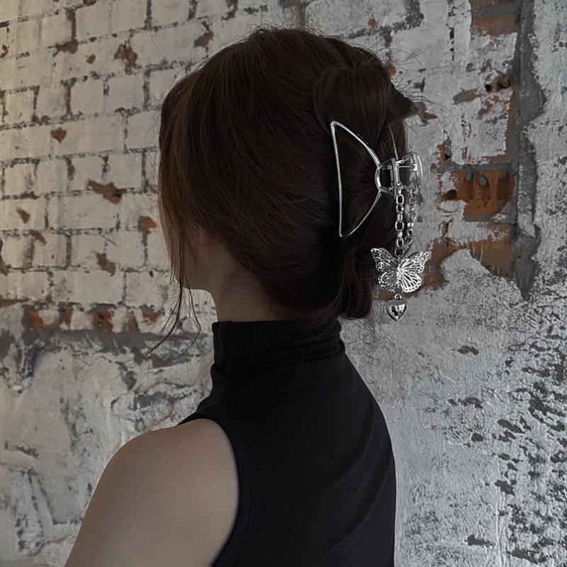 Kẹp tóc bằng kim loại mặt dây hình bướm phong cách Hàn Quốc thời trang cho nữ