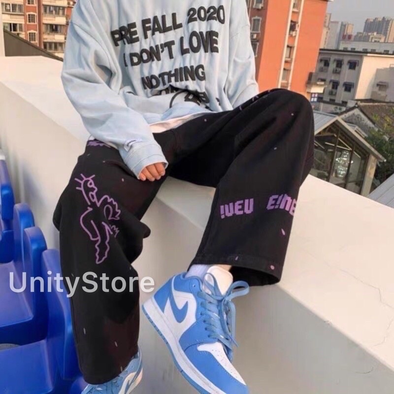 Quần kaki ống rộng dáng suông hoạ tiết Gobi Ulzzang Nam Nữ Unisex