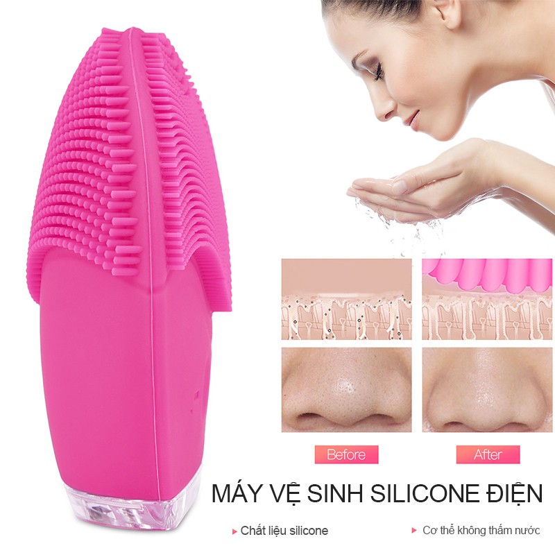 Máy làm sạch lỗ chân lông Silicone, Máy rửa mặt silicone Hàn Quốc