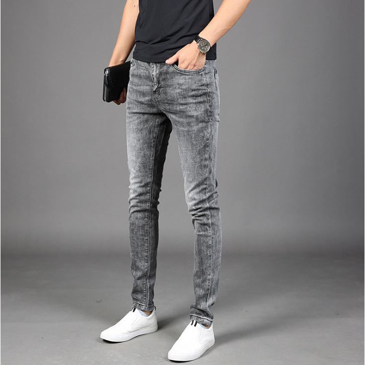 Quần jean nam chất bò ống côn Quần jeans dáng skinny ôm co dãn