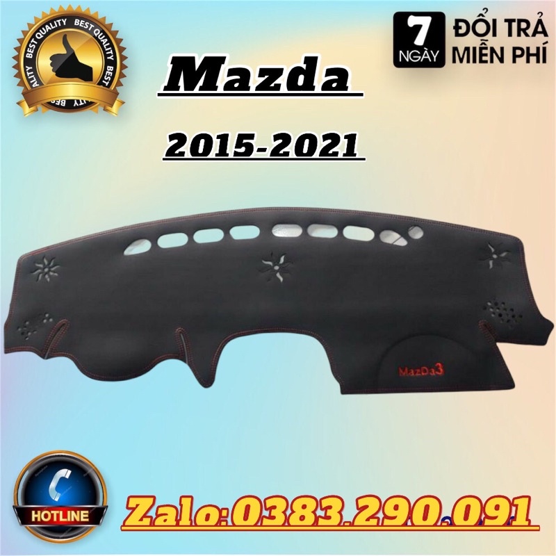 Thảm taplo Mazda 3 2015- 2019, 2020-2022 Da Carbon cao cấp
