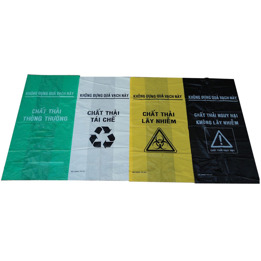 Bao rác y tế vàng, xanh, trắng, đen (1kg)