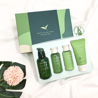 (Set 4 món) Bộ dưỡng da Trà xanh Innisfree Green Tea Seed Serum Heritage Box