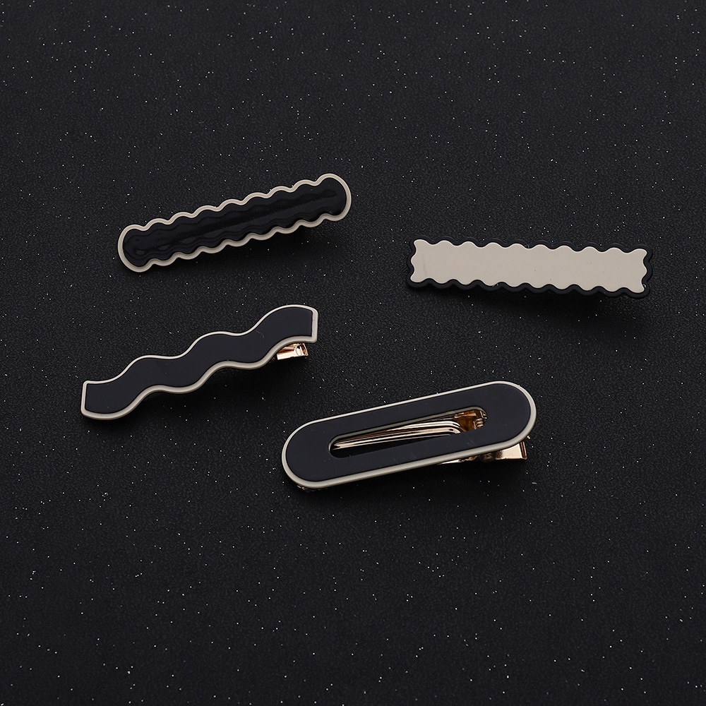 Kẹp Tóc Càng Cua Kiểu Gợn Sóng Màu Trắng Đen Dễ Thương Dành Cho Bạn Nữ