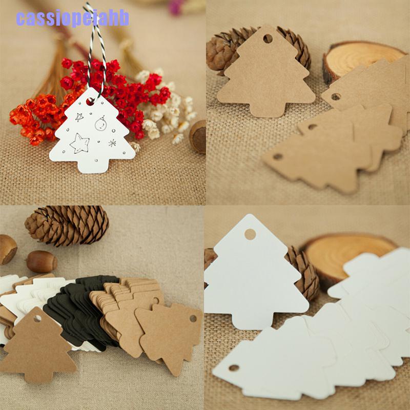 Set 50 thẻ giấy Kraft thiết kế hình cây thông noel trang trí tiệc cưới tiệc giáng sinh | BigBuy360 - bigbuy360.vn