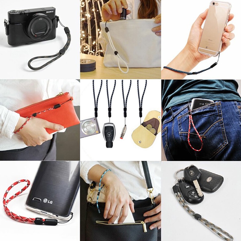 Dây treo điện thoại / usb / vật dụng cầm tay đeo cổ tay làm từ nylon bện tiện lợi