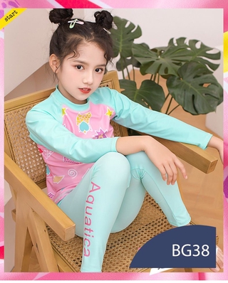 Đồ bơi bé gái dài tay quần dài Aquatica giữ nhiệt BG38