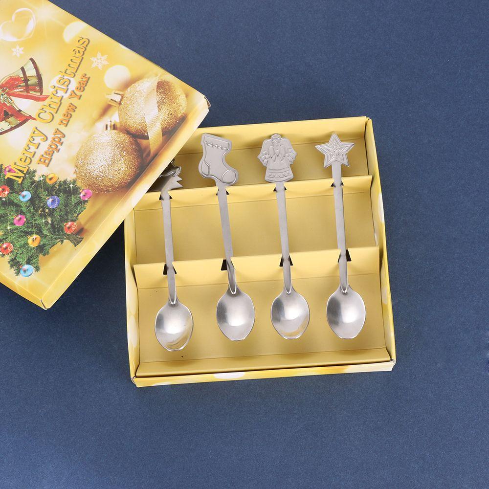 Set 4 Muỗng Cà Phê Phong Cách Giáng Sinh Đáng Yêu