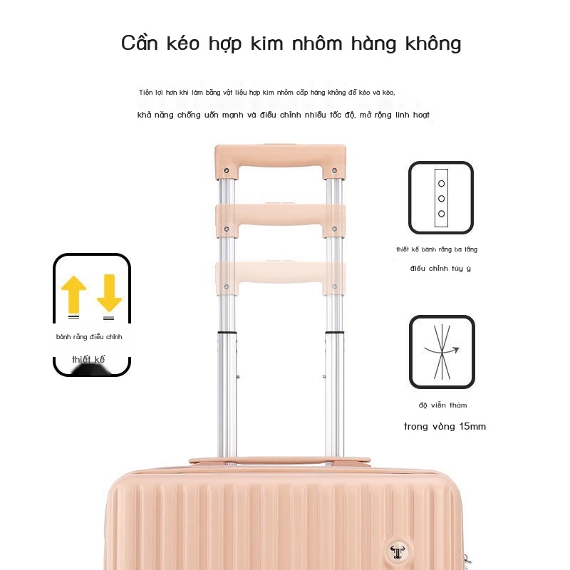 ✼ Hành lý nữ nhỏ 18 inch lưới màu đỏ nhẹ mật khẩu trường hợp vali lên máy bay siêu êm nam