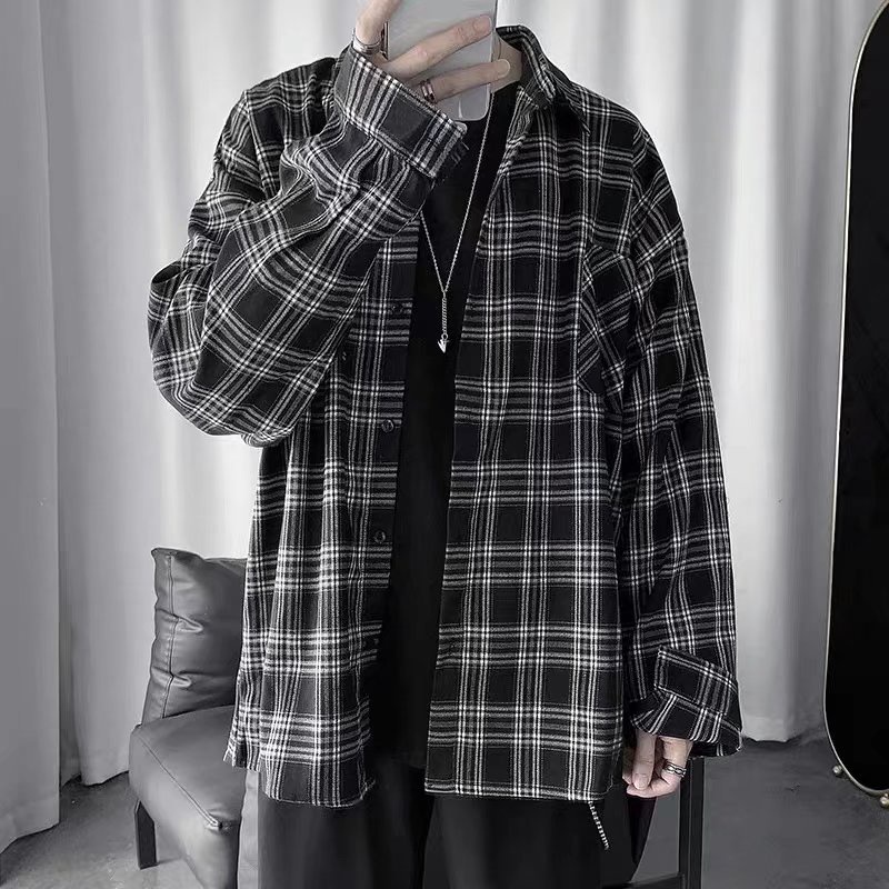 Áo Sơ Mi Sọc Ca Rô Thời Trang Hàn Quốc Cá Tính Cho Nam áo sơ mi ca rô áo sơ mi nam đẹp áo sơ mi tay dài áo thun from rộng