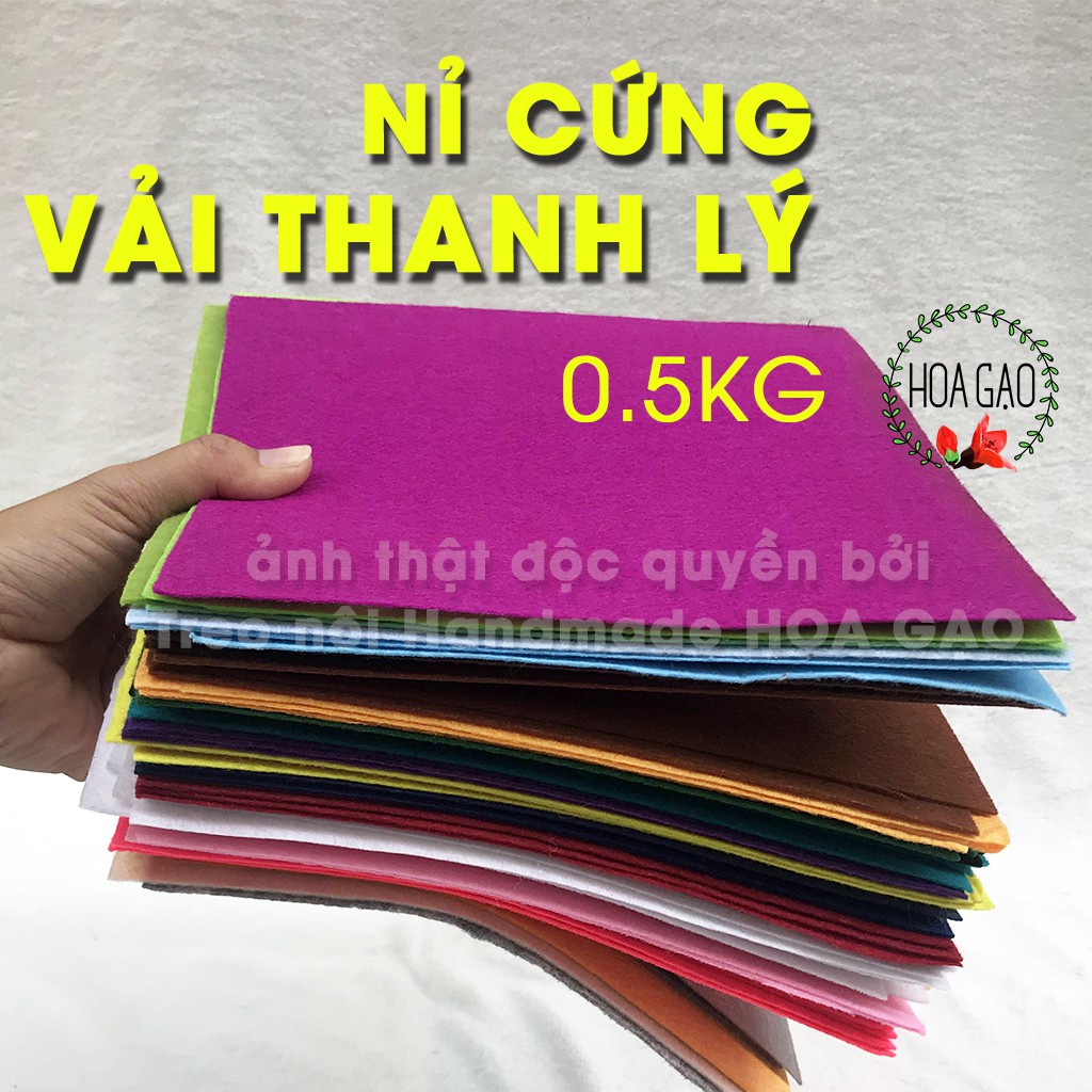 Vải nỉ cứng thanh lý HGC0  handmade dễ sử dụng làm sách vải, móc khóa, đồ chơi, trang trí hàng Việt Nam giá cực rẻ