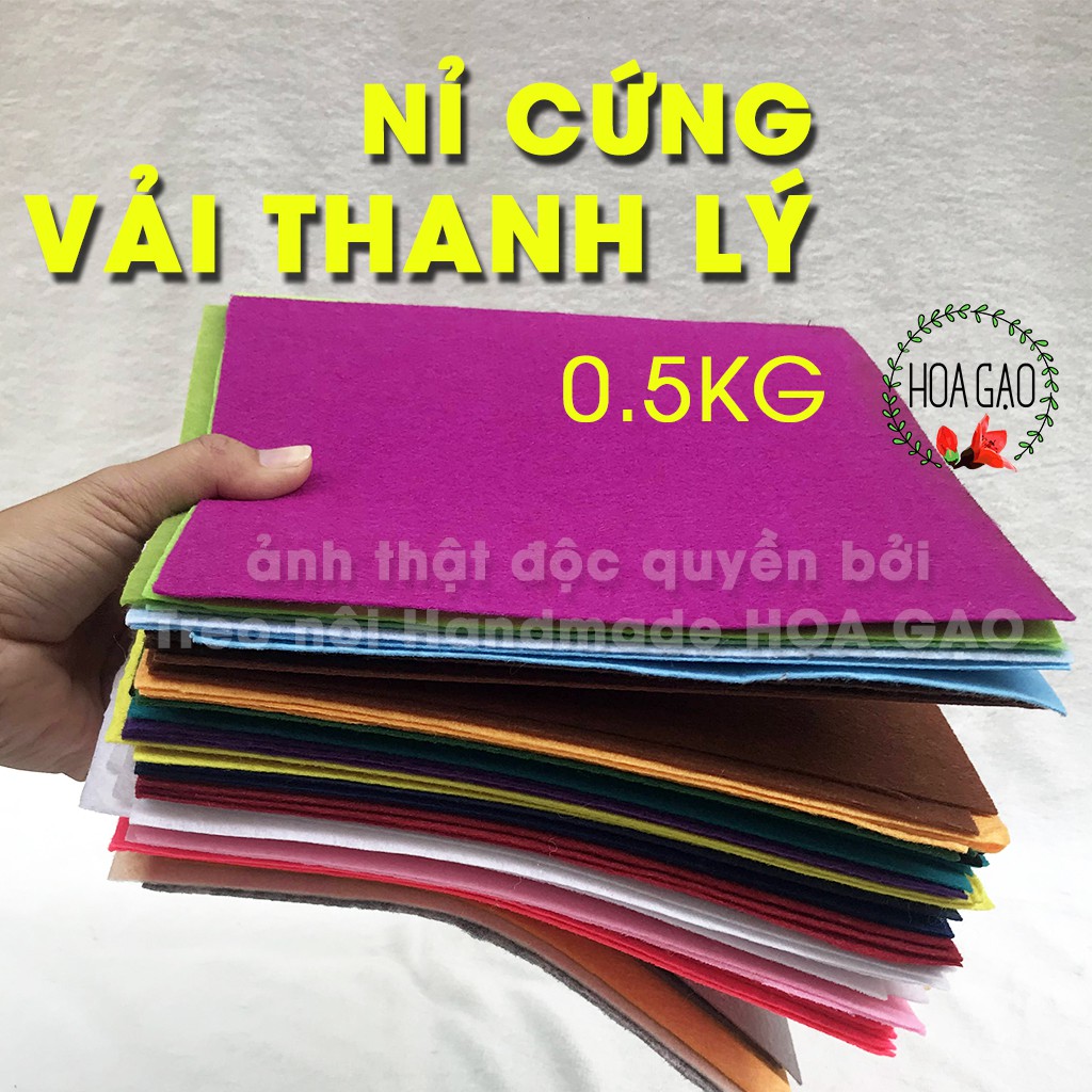 Vải nỉ cứng thanh lý HGC0  handmade dễ sử dụng làm sách vải, móc khóa, đồ chơi, trang trí hàng Việt Nam giá cực rẻ