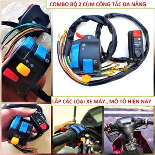 BỘ 2 CỤM CÔNG TẮC ĐA NĂNG ĐỘ ĐÈN TRỢ SÁNG CÁC LOẠI XE