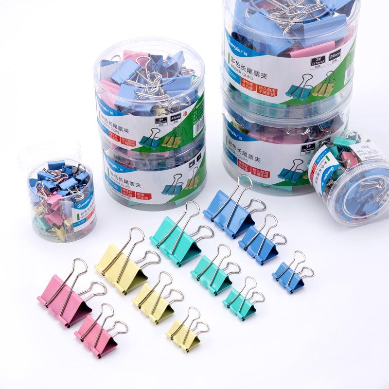 Kẹp Bướm 15mm GuangBo (60 chiếc/hộp) bằng kim loại mạ sơn nhiều màu JTC005