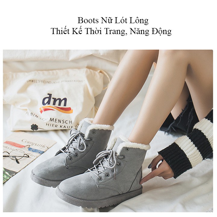 [Hàng Có Sẵn] Boot nữ - giày bốt nữ cao cổ lót lông mùa đông siêu ấm MS203 | BigBuy360 - bigbuy360.vn