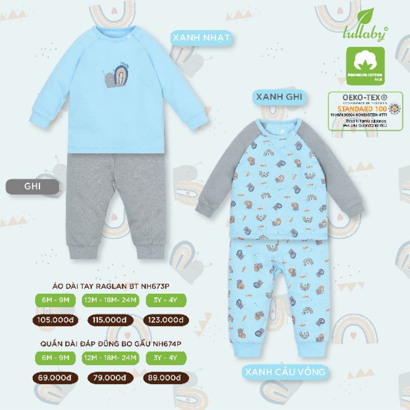 Lullaby - Áo dài tay raglan bé trai 5-16kg