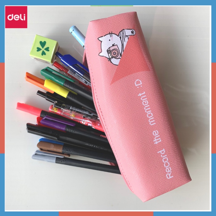 Túi Đựng Bút, Đựng Đồ Cá Nhân Deli Bằng Vải Canvas Hình Động Vật Đáng Yêu - 1 chiếc H915