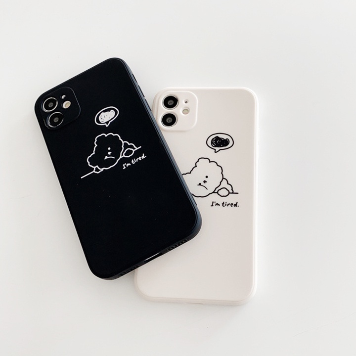 Ốp lưng IP cạnh vuông Gấu Tired 6/6plus/6s/6splus/7/7plus/8/8plus/x/xr/xs/11/12/13/14/pro/max/plus/promax Educase86