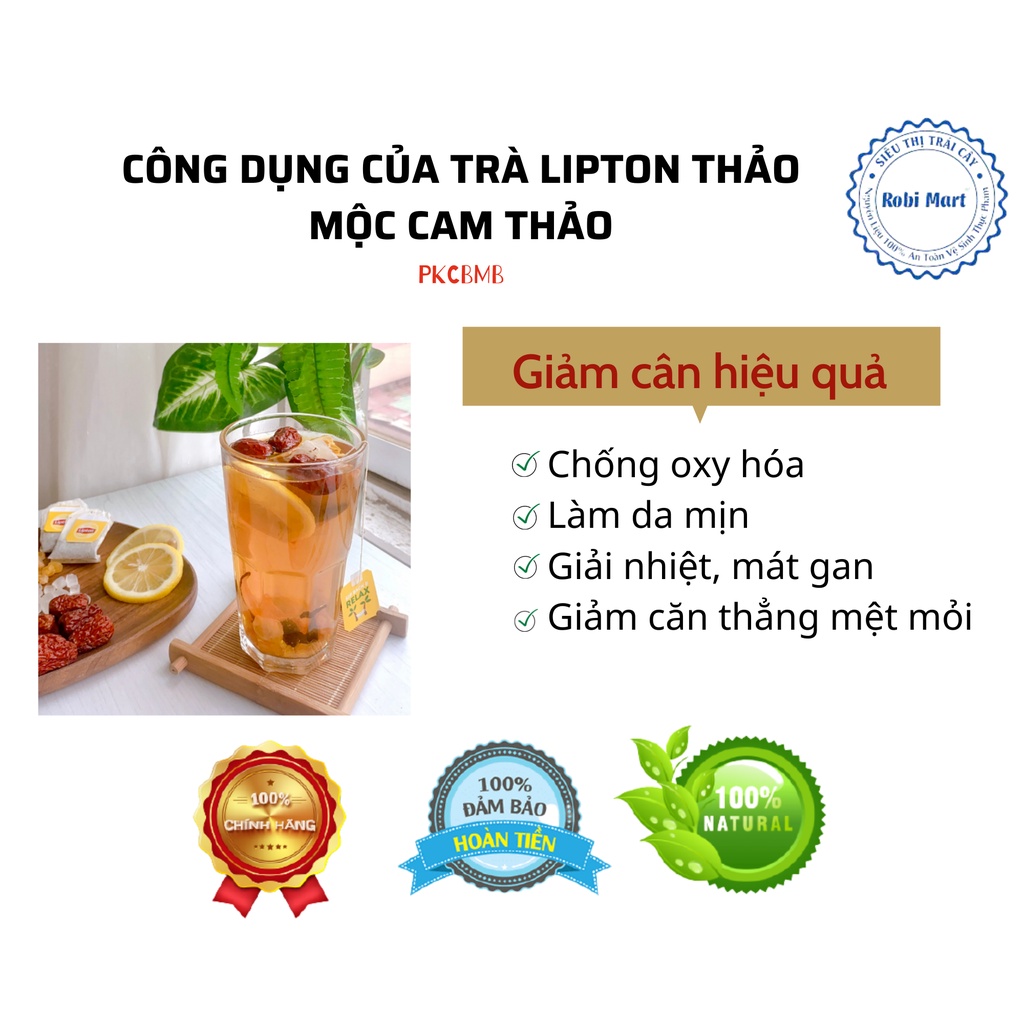 SET 10 gói trà lipton thảo mộc cam thảo xí muội