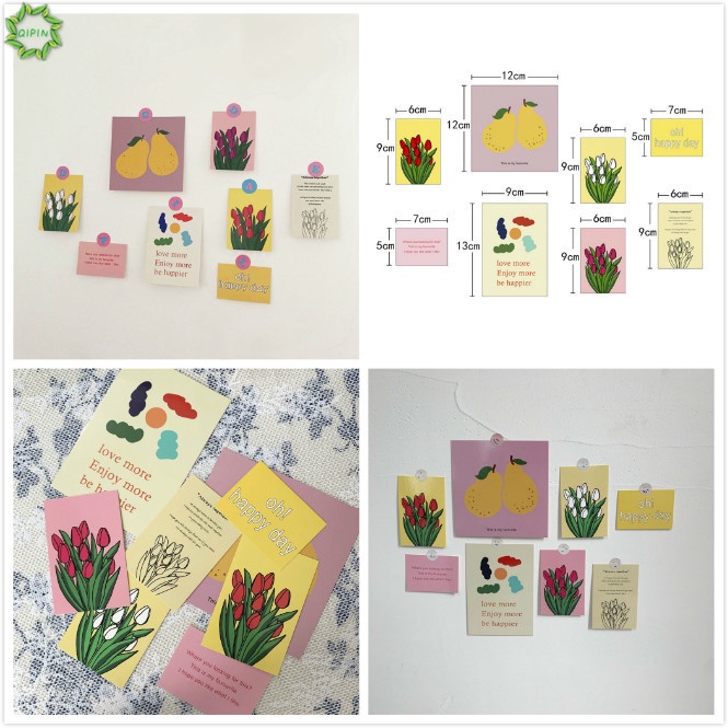 Set 8 Thẻ Bưu Thiếp Hình Hoa Tulip Độc Đáo