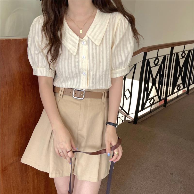 Áo Sơ Mi Ngắn Tay Phong Cách Pháp Thời Trang Mùa Hè Dành Cho Nữ