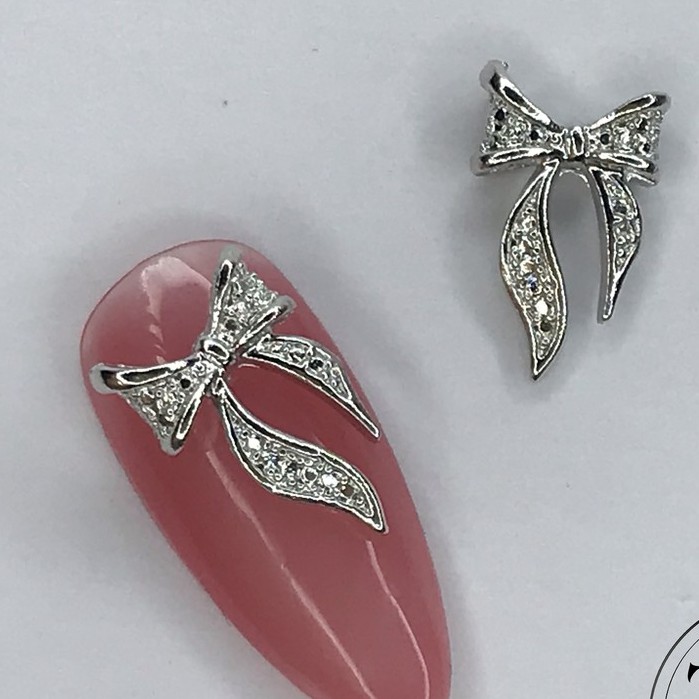 Phụ Kiện Nail - Charm Nơ Trang Trí Móng Trắng, Vàng