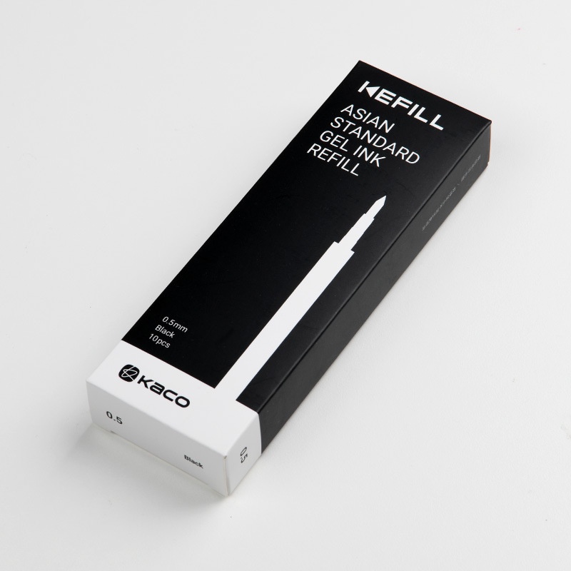 Ruột bút bi gel KACO PURE màu đen  vỏ mới