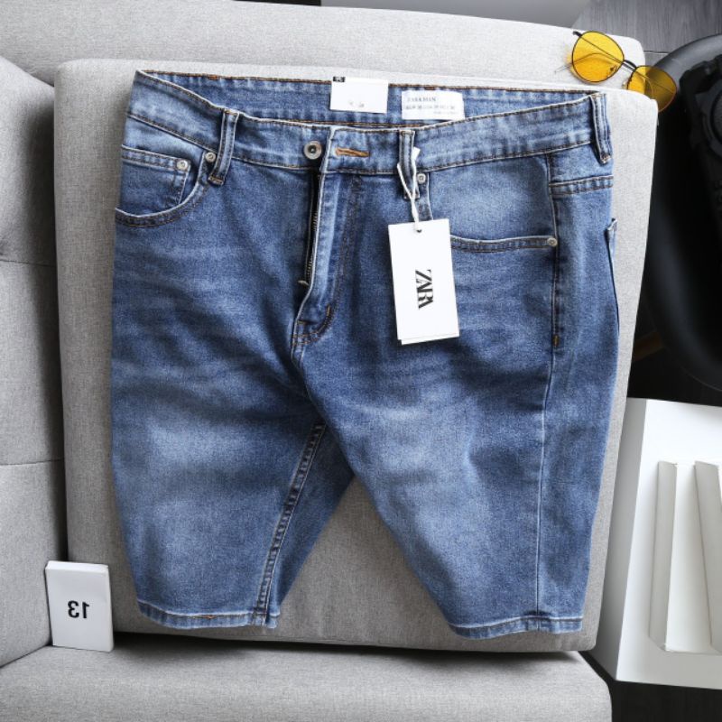 Quần short jean lửng nam bigsize màu trơn co giãn xuất xịn