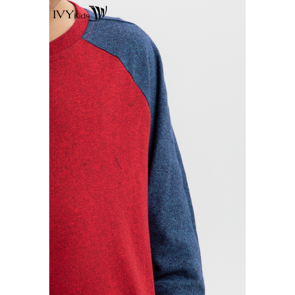 Áo thun bé trai phối màu IVY moda MS 58K1192