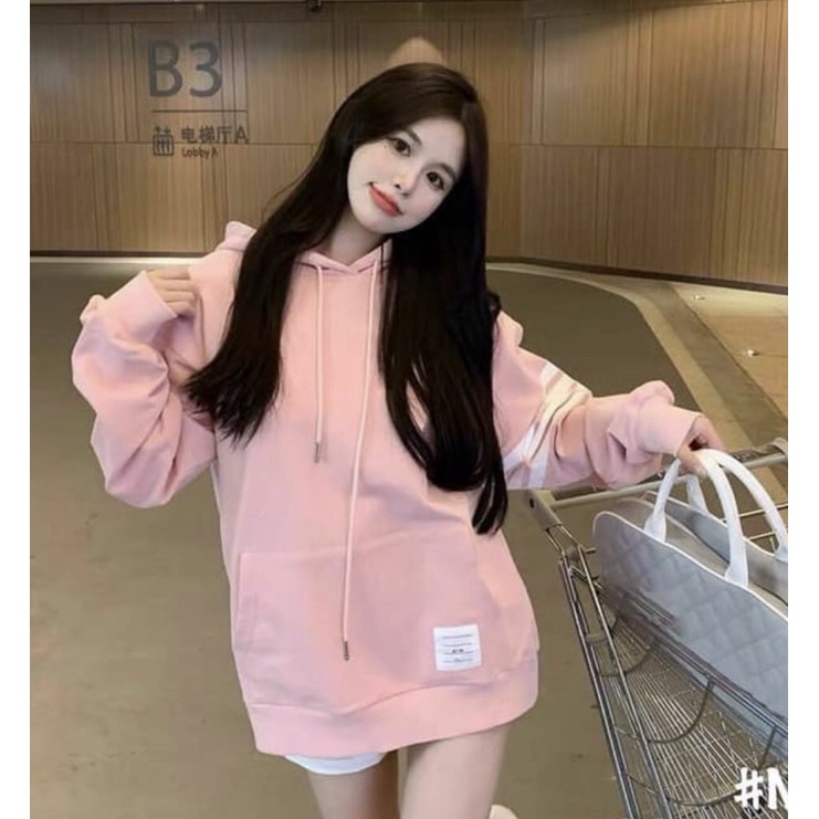 [Siêu đẹp ] Áo Nỉ dài tay có mũ, Aó Hoodie Hình Chữ form rộng freesize 40kg_68kg hot hít đẹp xuất sắc ( kèm ảnh thật)