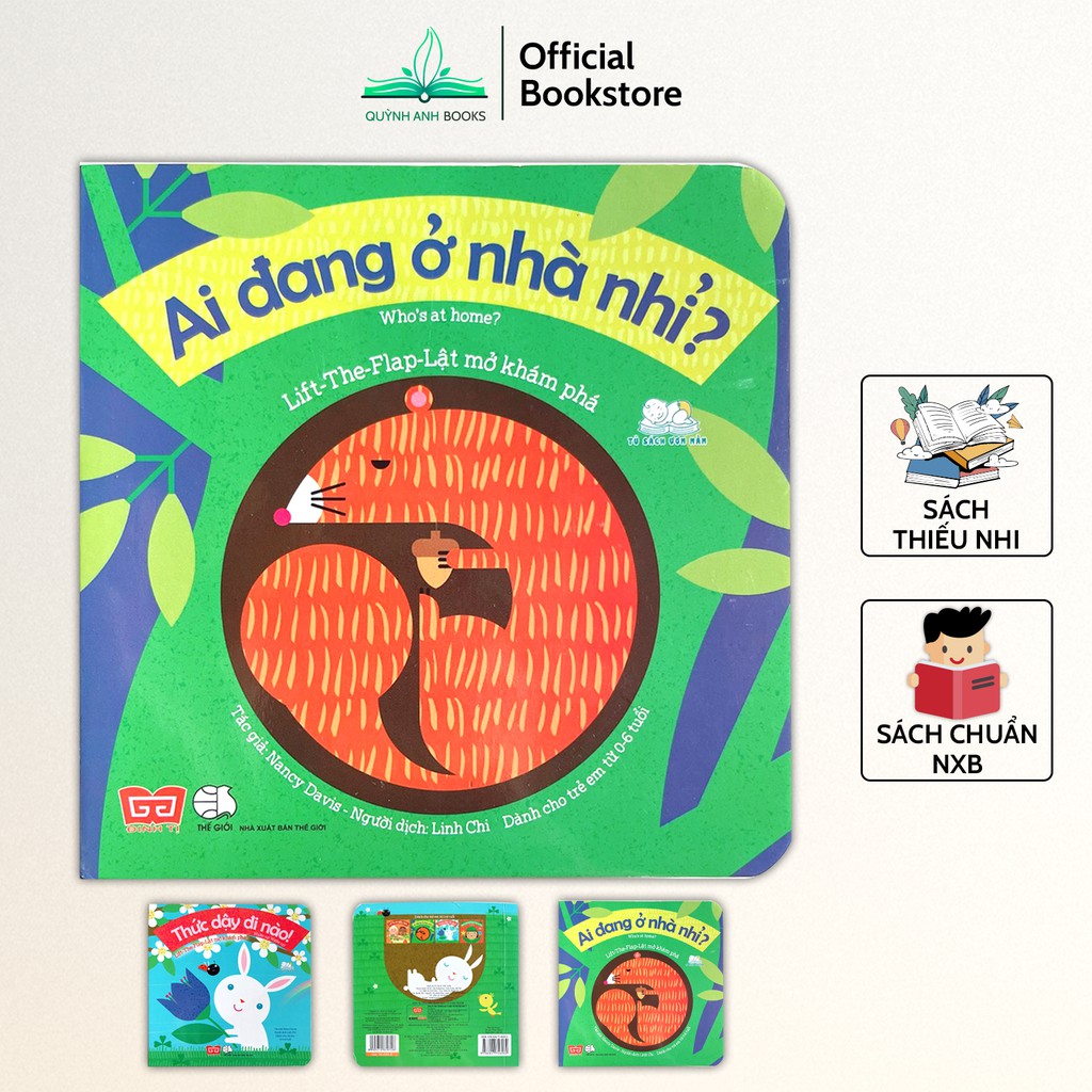Sách - Lift The Flap Lật mở khám phá Ai đang ở nhà nhỉ và Thức dậy đi nào tương tác cho bé 0-6 tuổi - NPH Đinh Tị