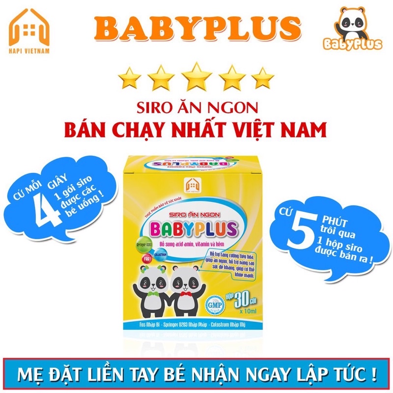 Siro ăn ngon BABYPLUS cả thiện cân nặng, tăng sức đề kháng hết biếng ăn táo bón ở trẻ