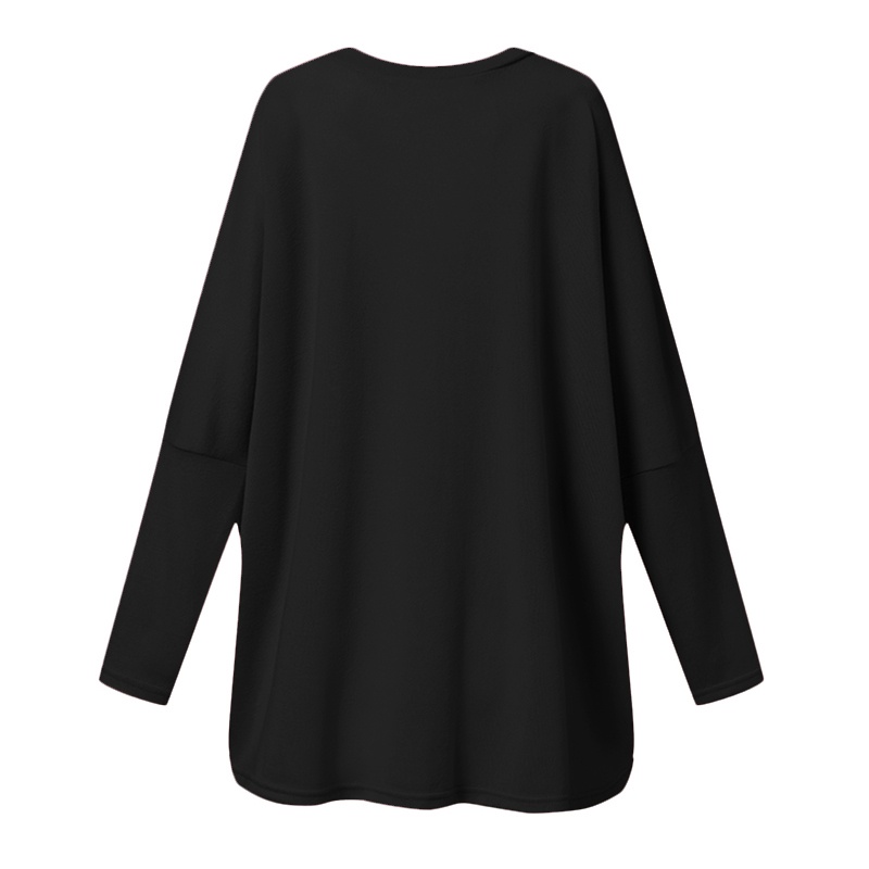 Áo thun nữ Zanzea tay dài màu trơn dáng rộng phong cách Hàn Quốc dễ phối