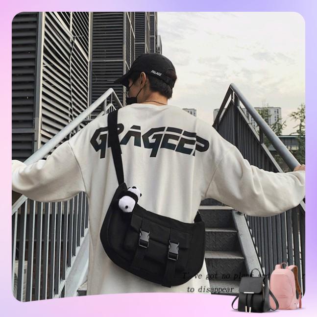 Túi đeo chéo Canvas unisex cá tính chống thấm nước mới