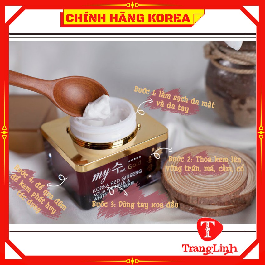 Kem hồng sâm dưỡng trắng da My Gold hàn quốc, hộp 50gr - Kem sâm My Gold tổng hợp - tranglinhkorea