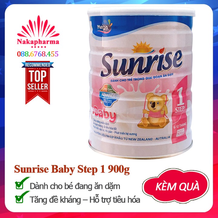 ✅ [CHÍNH HÃNG] Sữa bột Sunrise Kiddy Step 2 900g dành cho bé tập ăn dặm