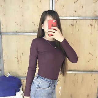 Áo thun cotton gân dang len mỏng
