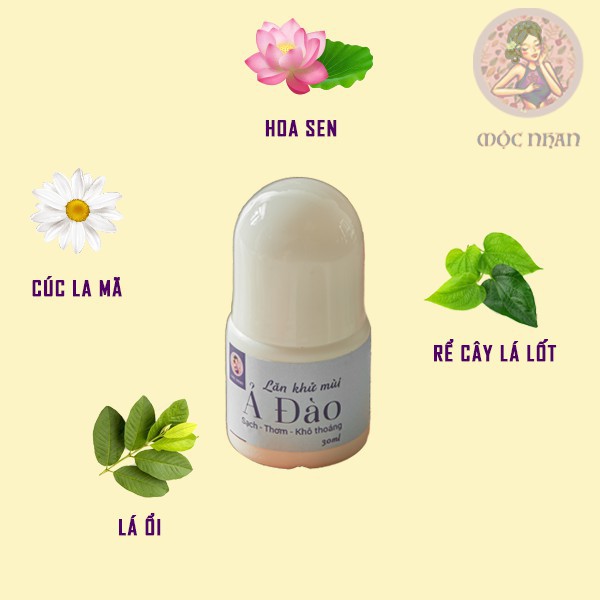 Lăn khử mùi thảo dược ngăn mùi cơ thể, khô thoáng, sạch sẽ MỘC NHAN 30ml