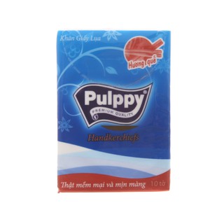 Khăn giấy lụa Pulppy hương quế gói 10 tờ 3 lớp