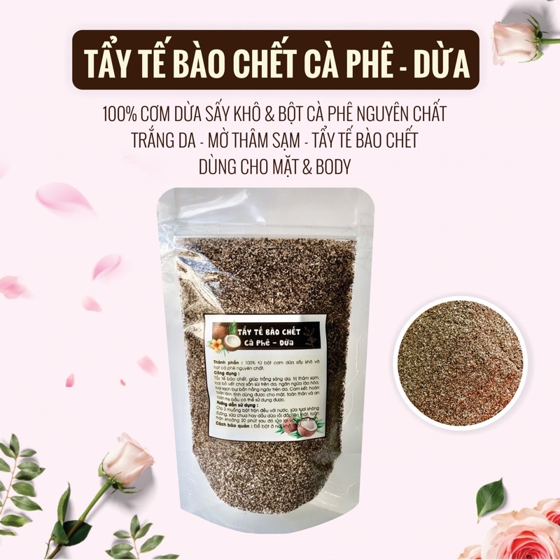 Scrub | 100g Bột Cà Phê Dừa Tẩy Tế Bào Chết