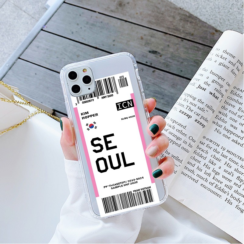 Ốp lưng iphone silicon dẻo trong suốt ticket dành cho ip 6 đến 13promax - t84