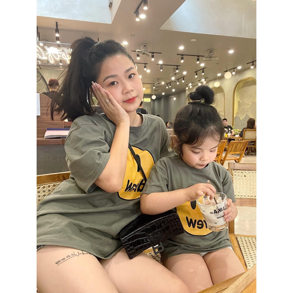 Áo thun gia đình cho bé mẹ bố hình mặt cười chất cotton 4 chiều mềm mịn