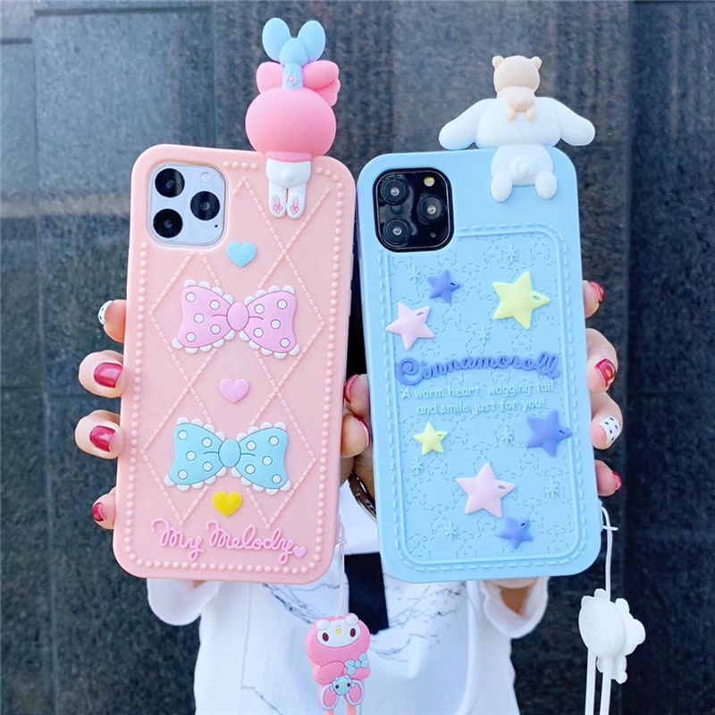 Ready Stock! Cute 3D Rabbit Candy Stars  Soft  TPU Case for IPhone 6 6S 7 8 Plus XS Max XR 11 Pro Max