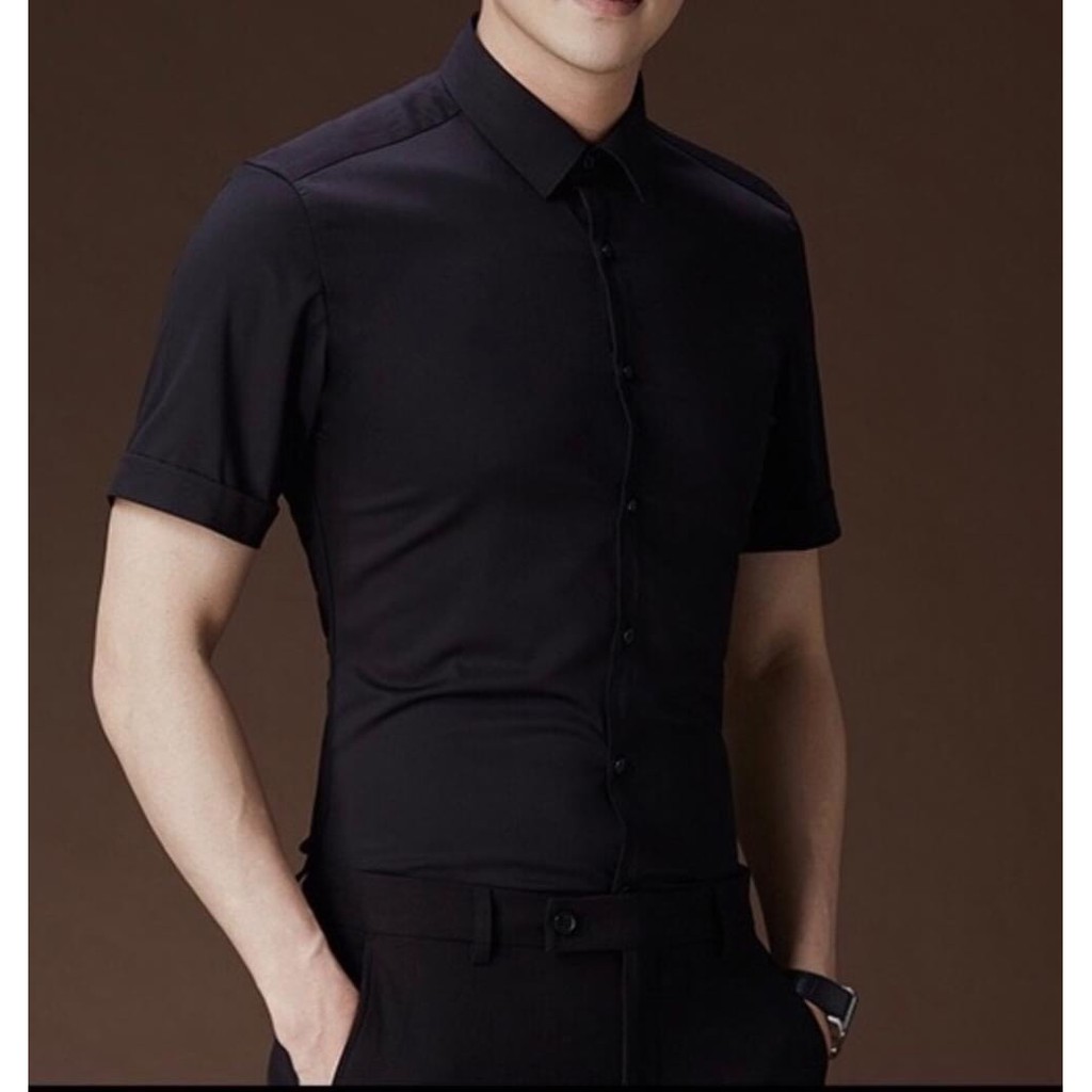 [LOẠI ĐẸP - HÀNG VNXK] Áo sơ mi ngắn tay công sở chống nhăn không bai xù phong cách Hàn Quốc màu trắng | BigBuy360 - bigbuy360.vn