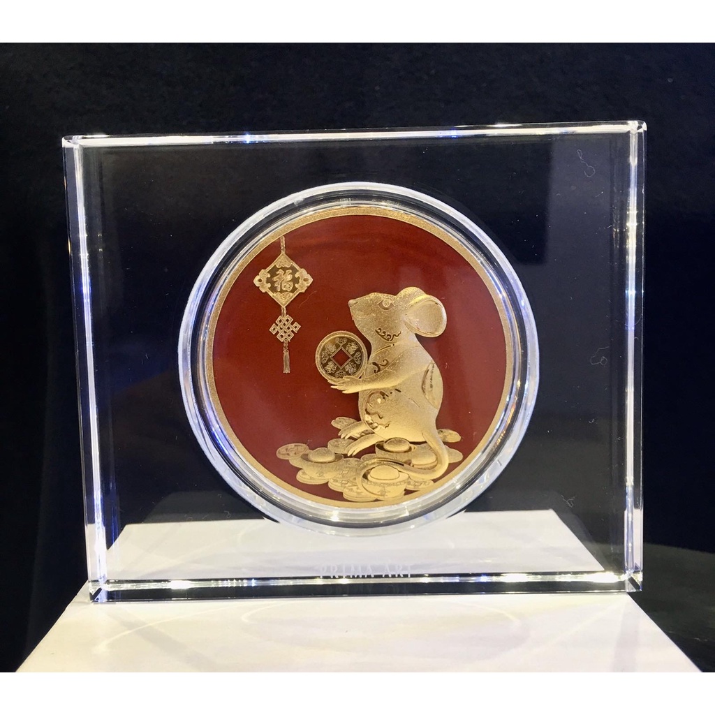 Quà Tặng Vàng 24K PRIMA ART - Chuột may mắn Size 10x12cm - DGS-0029-06