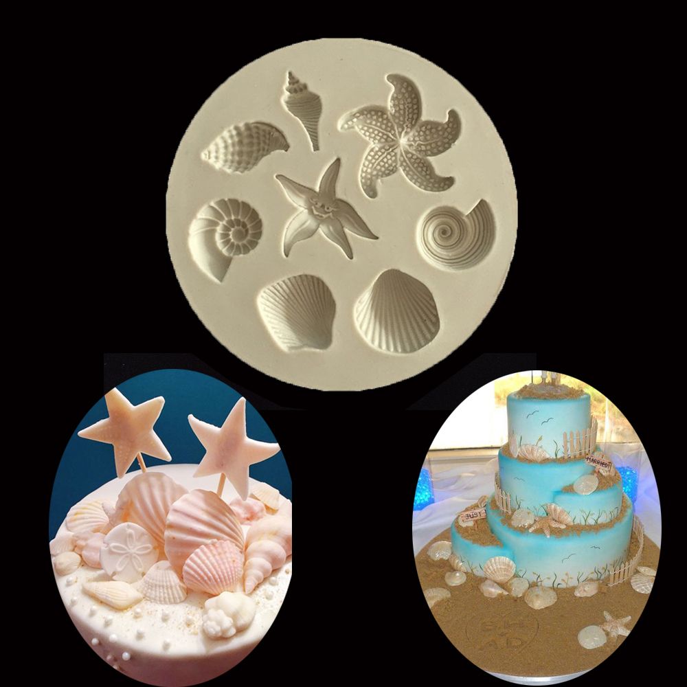 ☆YOLA☆ DIY Silicone Mold Fondant Conch Shells Baking Mould Gumpaste Pastry Tool Sugarcraft Chocolate Kitchen Accessories Cake Decorating