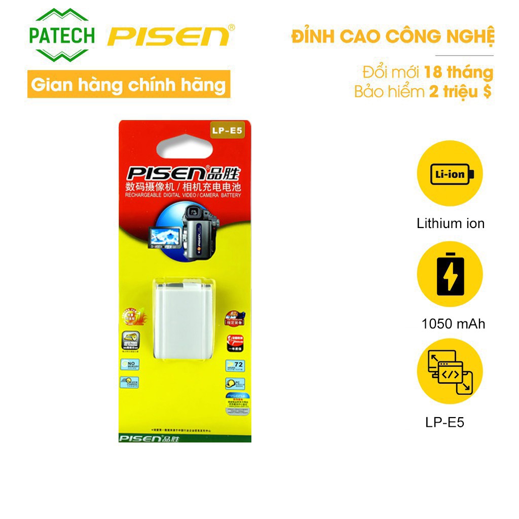 Pin máy ảnh Canon Pisen LP - E5 - Hàng chính hãng