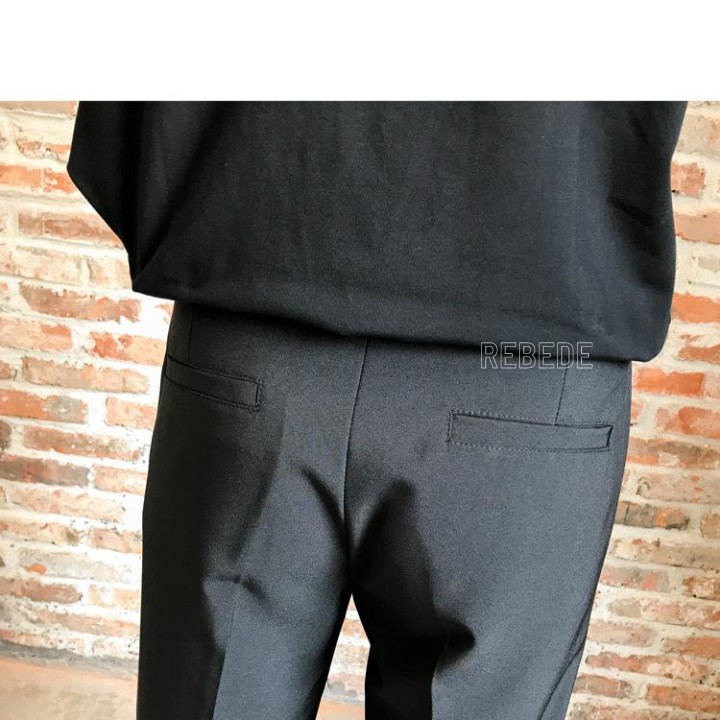 Quần baggy nam ống rộng màu đen, xám dáng suông unisex, vải tây âu hàn quốc Rebede | BigBuy360 - bigbuy360.vn