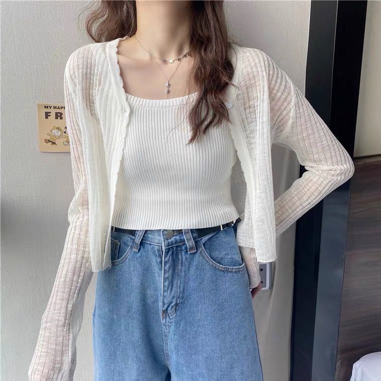 Summer Fashion Women's Summer Fashionable Summer Women's Cardigan Long Sleeve Sunscreen Sunscreen Thin Fabric 2021